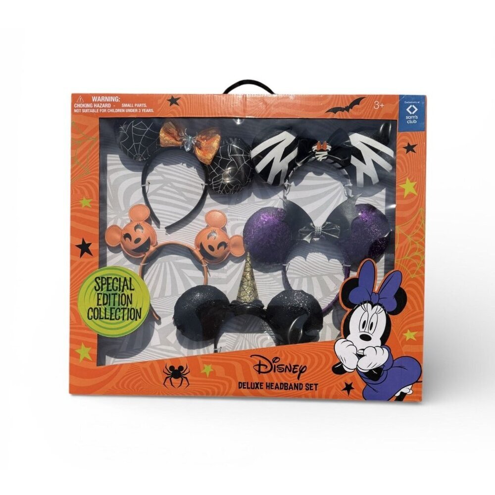 Disney Halloween Mickey Mouse Ears Deluxe Headband 5 Pc Set Minnie Mouse